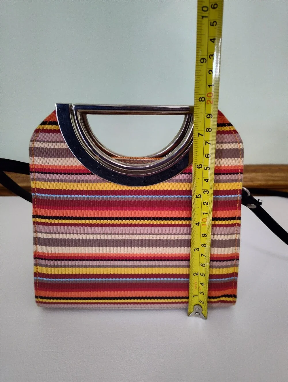 Striped Multicolor Crossbody Tote - Unbranded